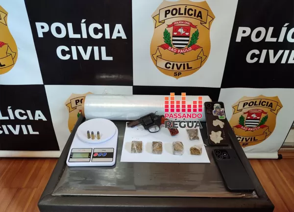 Homem é preso por tráfico de drogas e posse ilegal de arma durante operação da Polícia Civil em Ourinhos