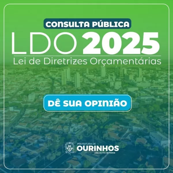 Consulta Pública sobre Lei de Diretrizes Orçamentárias (LDO) 2025 de Ourinhos já está disponível