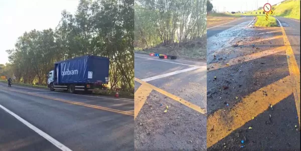 Carga de cerveja cai de caminhão na Rodovia Raposo Tavares, em Ourinhos