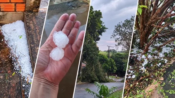 Chuva de granizo atinge Ourinhos e o Norte do Paraná; previsão é de chuva forte nesta noite