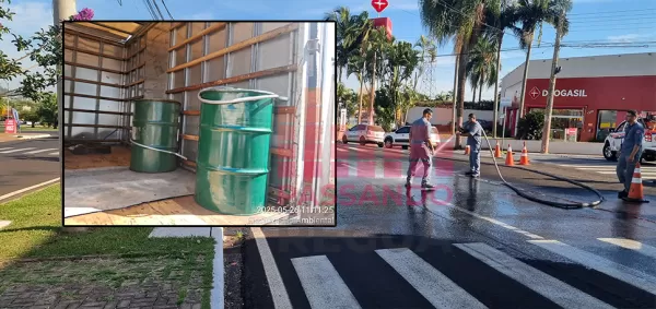 Derramamento de melaço foi a causa acidentes e mobilizou equipes de emergência em Ourinhos