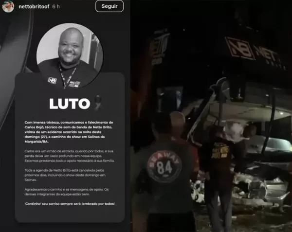Acidente com ônibus da banda de Netto Brito deixa três mortos na BA-046