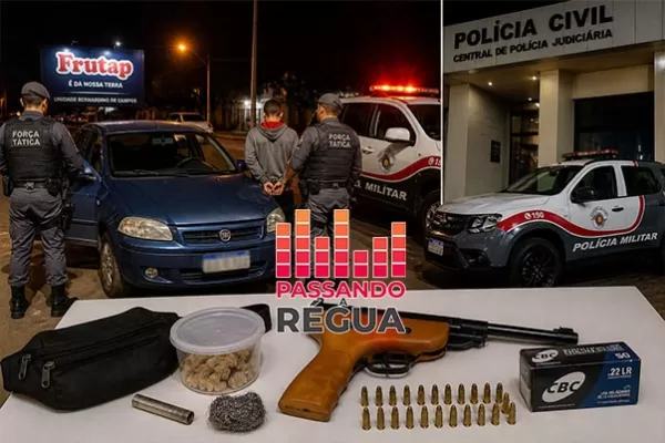Homem é preso por porte ilegal de arma de fogo e munições em Bernardino de Campos; suspeito paga fiança e responde em liberdade