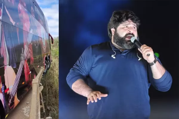 Cantor César Menotti passa por "livramento" após acidente com ônibus na BR-262
