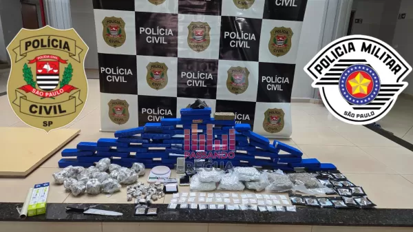 Operação contra o tráfico prende dupla e apreende mais de 45 quilos de maconha, cocaína e arma em Santa Cruz do Rio Pardo