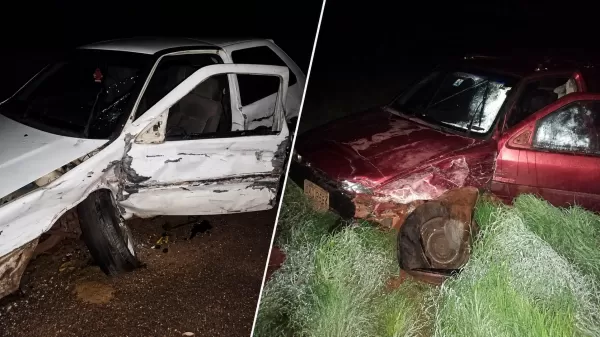 Colisão frontal entre veículos deixa motorista ferido em Santa Cruz do Rio Pardo