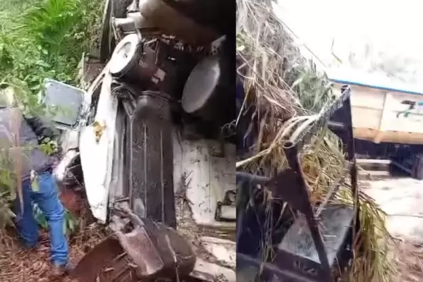 Motorista morre após perder controle de carreta e cair em ribanceira na Raposo Tavares