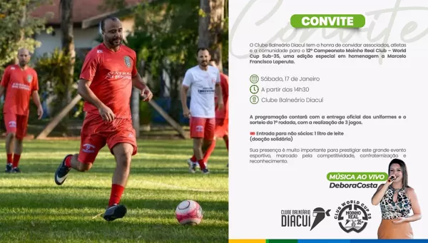 Campeonato 35+ do Diacuí começa neste sábado, 17 e terá o nome de Marcelo Laperuta 