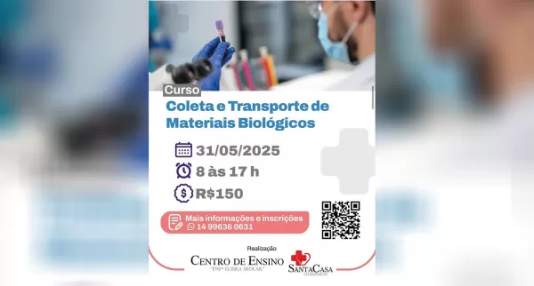Centro de Ensino da Santa Casa de Ourinhos oferece curso sobre Coleta e Transporte de Materiais Biológicos