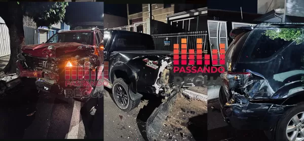 Empresário perde controle de caminhonete e provoca acidente em ponto movimentado de Ourinhos na madrugada deste domingo