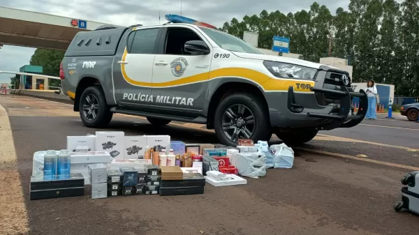TOR apreende celulares, drones, perfumes e eletrônicos do Paraguai na SP-327 em Santa Cruz do Rio Pardo