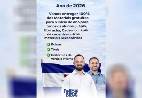São Pedro do Turvo anuncia entrega de 100% do material escolar gratuito com uniforme e tênis para alunos da rede municipal
