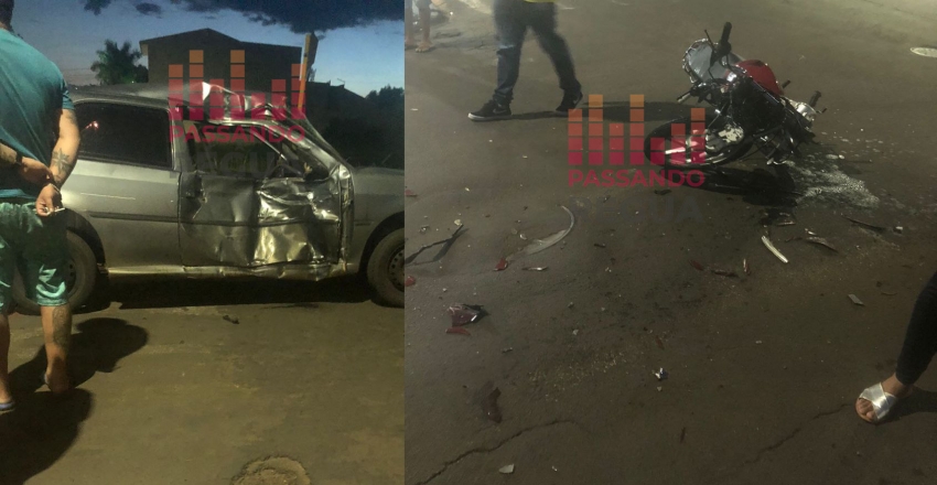 Acidente entre motocicleta e carro em Ourinhos deixa três feridos