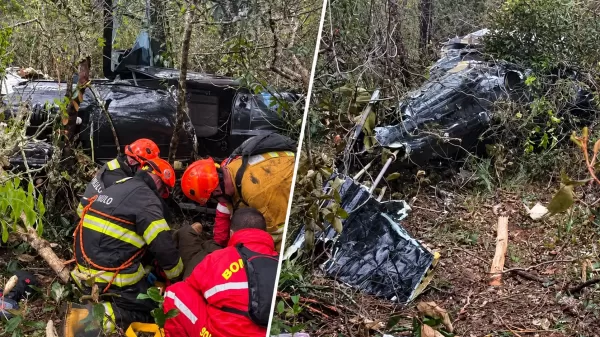 Helicóptero que seguia para Londrina cai em área de mata em Iaras; três pessoas ficam gravemente feridas