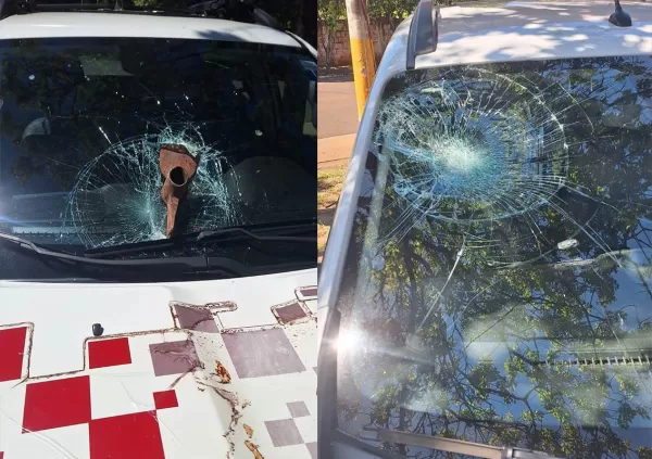 Viaturas da PM são atacadas com picareta e pedras durante ocorrência policial em Santa Cruz do Rio Pardo 