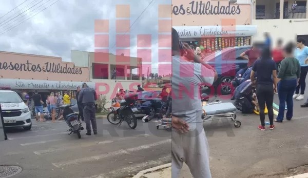 Acidente na Avenida Domingos Camerlingo Caló deixa motociclista ferida em Ourinhos
