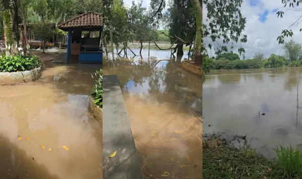 Rio Paranapanema sobe após chuvas e preocupa moradores de áreas próximas às margens em Ourinhos