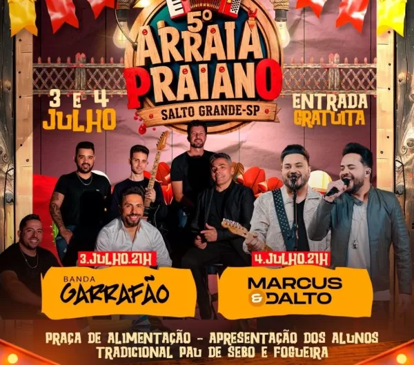 Salto Grande realiza o 5º Arraiá Praiano com grandes shows e atrações para toda a família