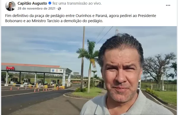 Moradores de Ourinhos cobram cumprimento de promessa do deputado Capitão Augusto sobre o fim definitivo dos pedágios na divisa com o Paraná