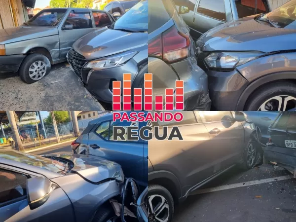Sol no rosto atrapalha motorista e acidente envolve três veículos no Centro de Ourinhos