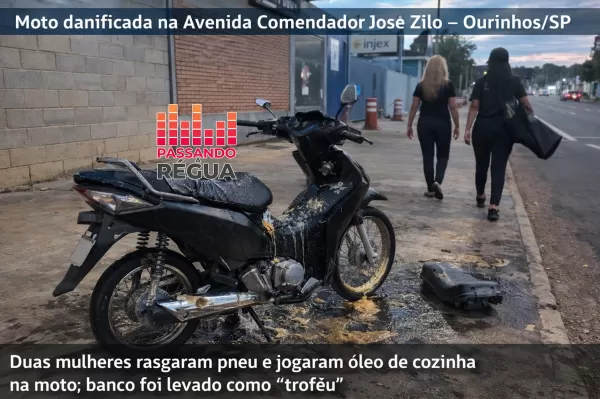 Duas mulheres danificam motocicleta e fogem levando banco do veículo em Ourinhos