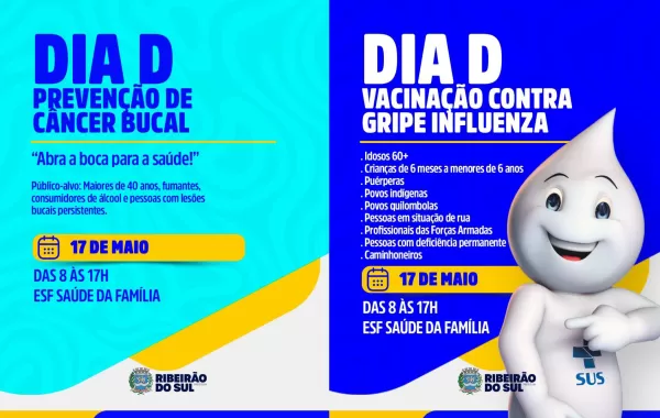 Ribeirão do Sul promove ações de saúde neste sábado, 17 com foco na prevenção e vacinação contra gripe 
