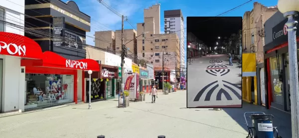 Prefeitura de Ourinhos retira ciclovia e volta à pintura tradicional no Calçadão da Rua Paraná