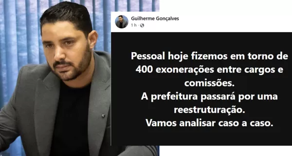 Prefeito Guilherme Gonçalves exonera ocupantes de Funções de Confiança (FCs) nesta terça-feira, 2