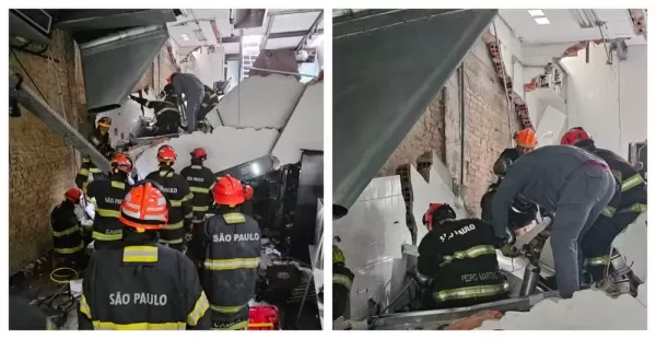 Desabamento em restaurante deixa uma mulher morta e cinco feridos em São Paulo