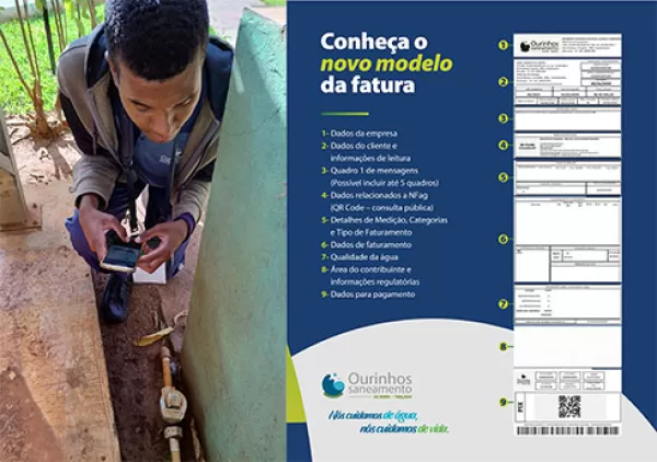 Ourinhos Saneamento anuncia nova fatura com visual renovado e pagamento por PIX a partir de janeiro de 2026