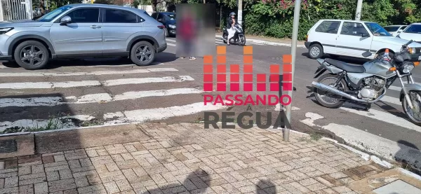 Motociclista fica ferido após colisão no centro de Ourinhos