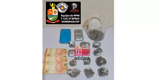 Jovem de 21 anos é preso por tráfico de drogas na Vila Margarida, em Ourinhos