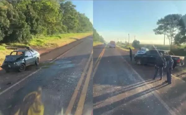 Acidente entre carro e picape deixa feridos em Bernardino de Campos