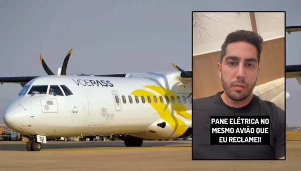 Avião da Voepass tem problema técnico durante voo para Guarulhos e faz pouso em Uberlândia; Humorista expressa indignação