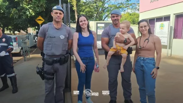 Polícia Militar salva bebê engasgado durante patrulhamento em Santa Cruz do Rio Pardo
