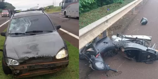 Motociclista morre após atingir carro durante conversão na SP-255 em Barra Bonita 