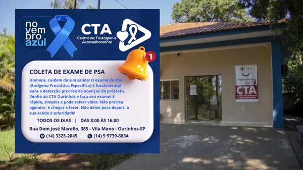 CTA Ourinhos divulga orientações para coleta do exame PSA e reforça importância do Novembro Azul