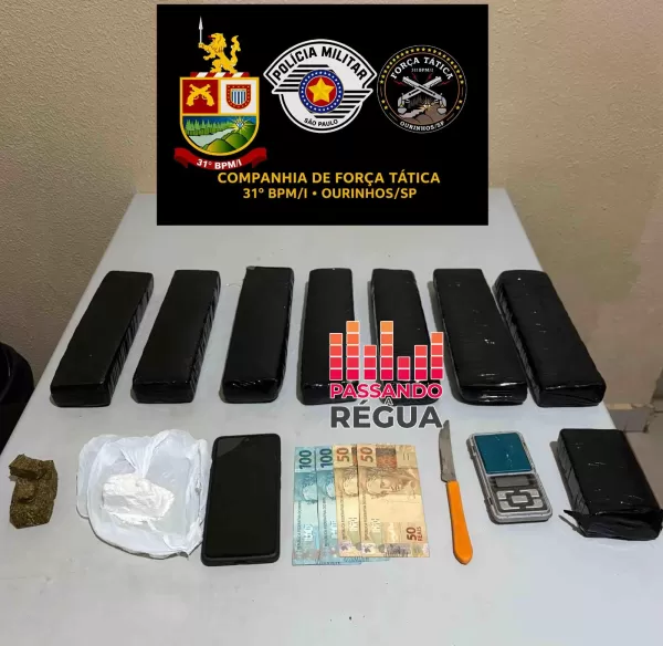 Frentista é preso por tráfico de drogas após perseguição policial no Jardim Paris, em Ourinhos