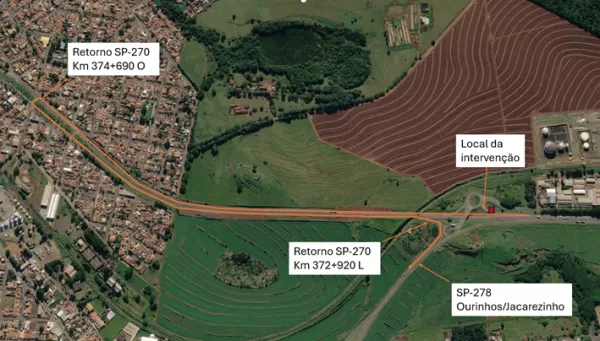 Via Raposo interdita temporariamente alça de acesso da SP-270 em Ourinhos para reparo de defensas metálicas