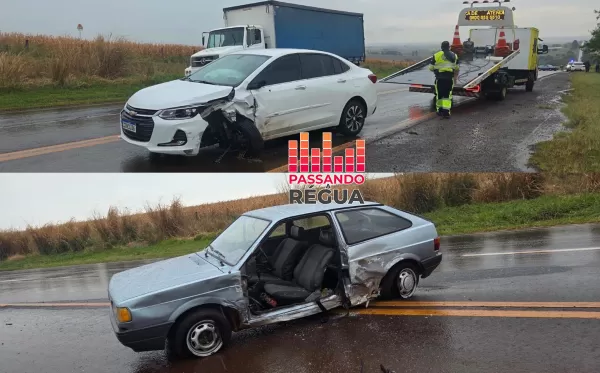 Colisão entre Onix e Gol é registrado na SP-225 entre Ipaussu e Santa Cruz do Rio Pardo