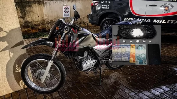 Homem é preso por tráfico de drogas após perseguição e apreensão de cocaína em Ourinhos