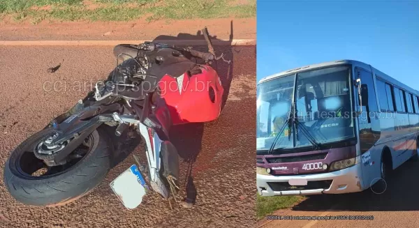 Acidente entre motocicletas e ônibus deixa três feridos em Paraguaçu Paulista