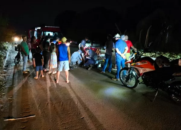 Acidente na Estrada Guaraiúva deixa motociclista ferido em Ourinhos 