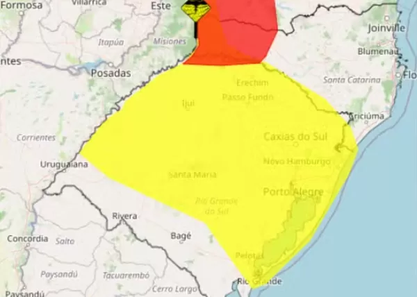 Ciclone e frente fria provocam semana de chuva intensa e ventos no Rio Grande do Sul