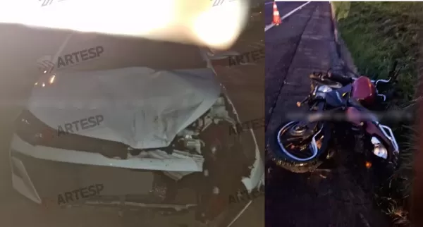 Homem morre em batida entre uma moto e um carro da Prefeitura de Herculândia