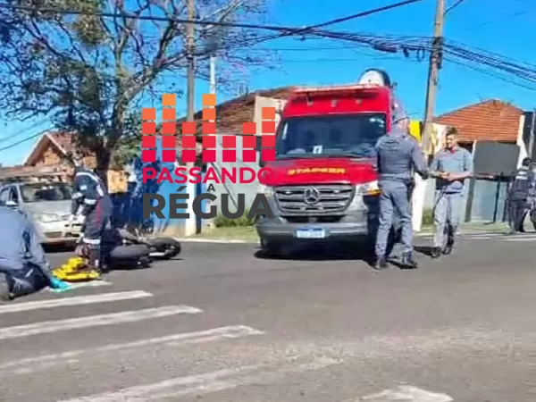 Motociclista fica ferido em acidente em cruzamento em Ourinhos