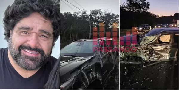 Cantor Fabiano, da dupla César Menotti & Fabiano, sofre acidente na BR-040, mas passa bem