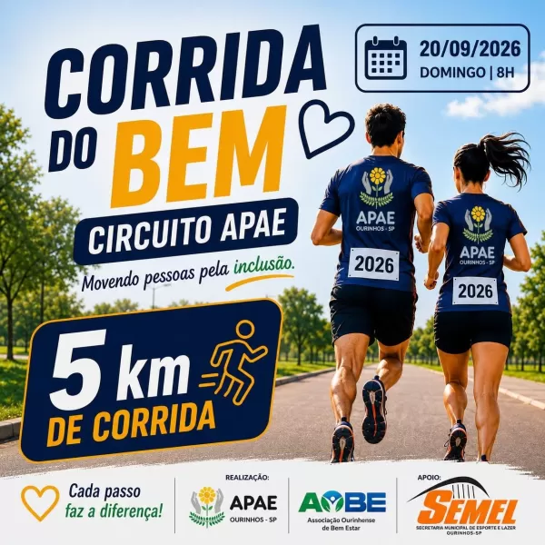 Parceria entre APAE e AOBE transforma esporte em inclusão com a 1ª Corrida do Bem em Ourinhos 
