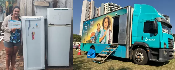 Concessionária de energia estaciona em Ibirarema para troca de lâmpadas e sorteio de geladeiras