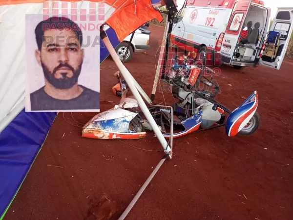 Piloto fica ferido após queda de trike em área rural de Santa Cruz do Rio Pardo